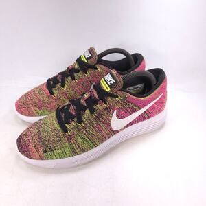 Nike Lunar Epic Flyknit 2 Athletic Running Shoe Men Size 8 844862-999 Pink Green